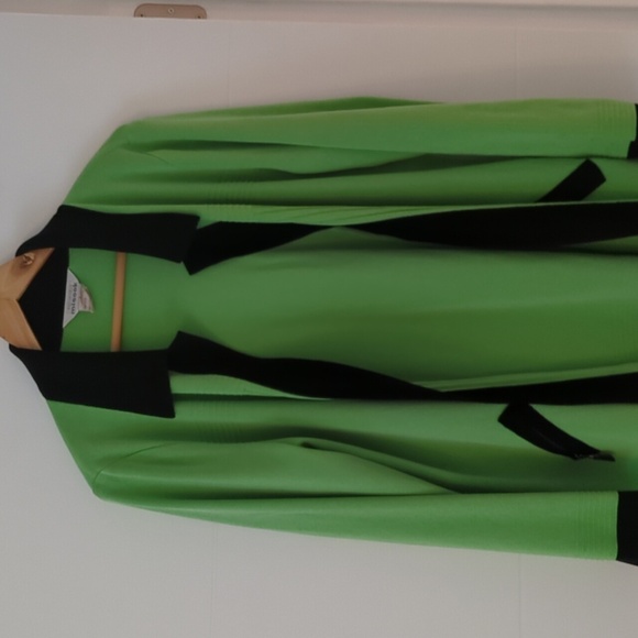 Missook Kelly Green open knit cardigan office wear career modest coastal grandma - Picture 1 of 8